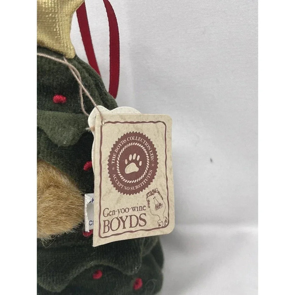 Boyds Bears Miniature Lil’ Frazier Christmas Tree Bear Ornament Peeker 6" Plush - Picture 4 of 11